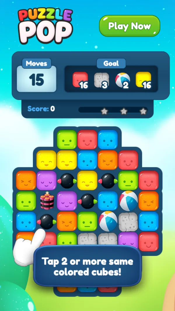 Match 3 playable ad: first frame