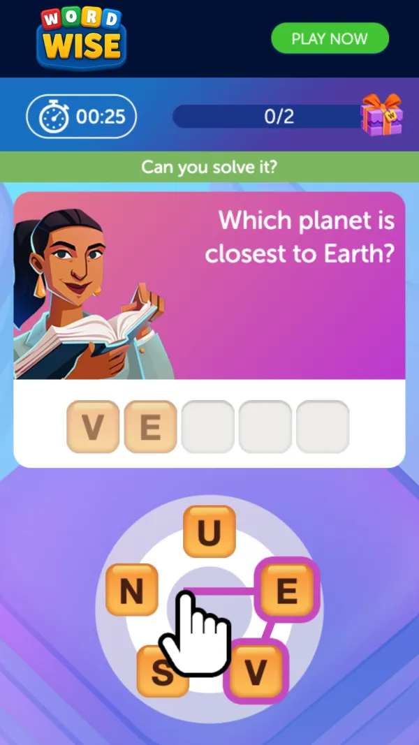 Word Puzzle playable ad: first frame